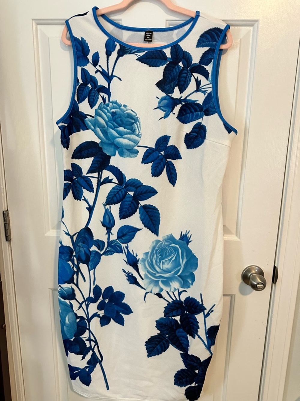 SHEIN Blue Floral Sheath Dress